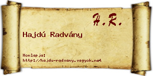 Hajdú Radvány névjegykártya