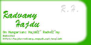 radvany hajdu business card